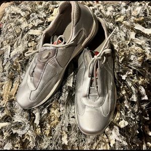**Gently loved**Prada’s America Cup Metallic Silver size 40